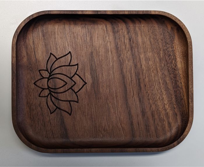 Solid Walnut Keep-All Tray with Incense Holder