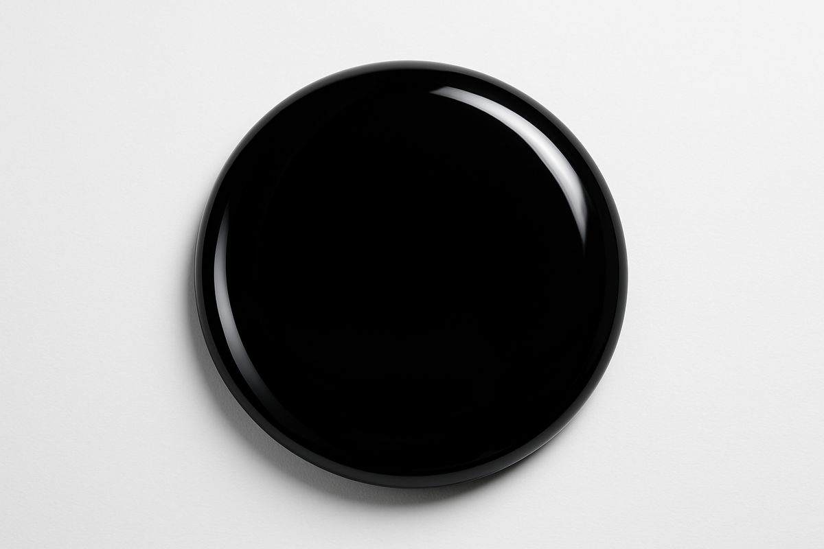 a gloss black circle dot